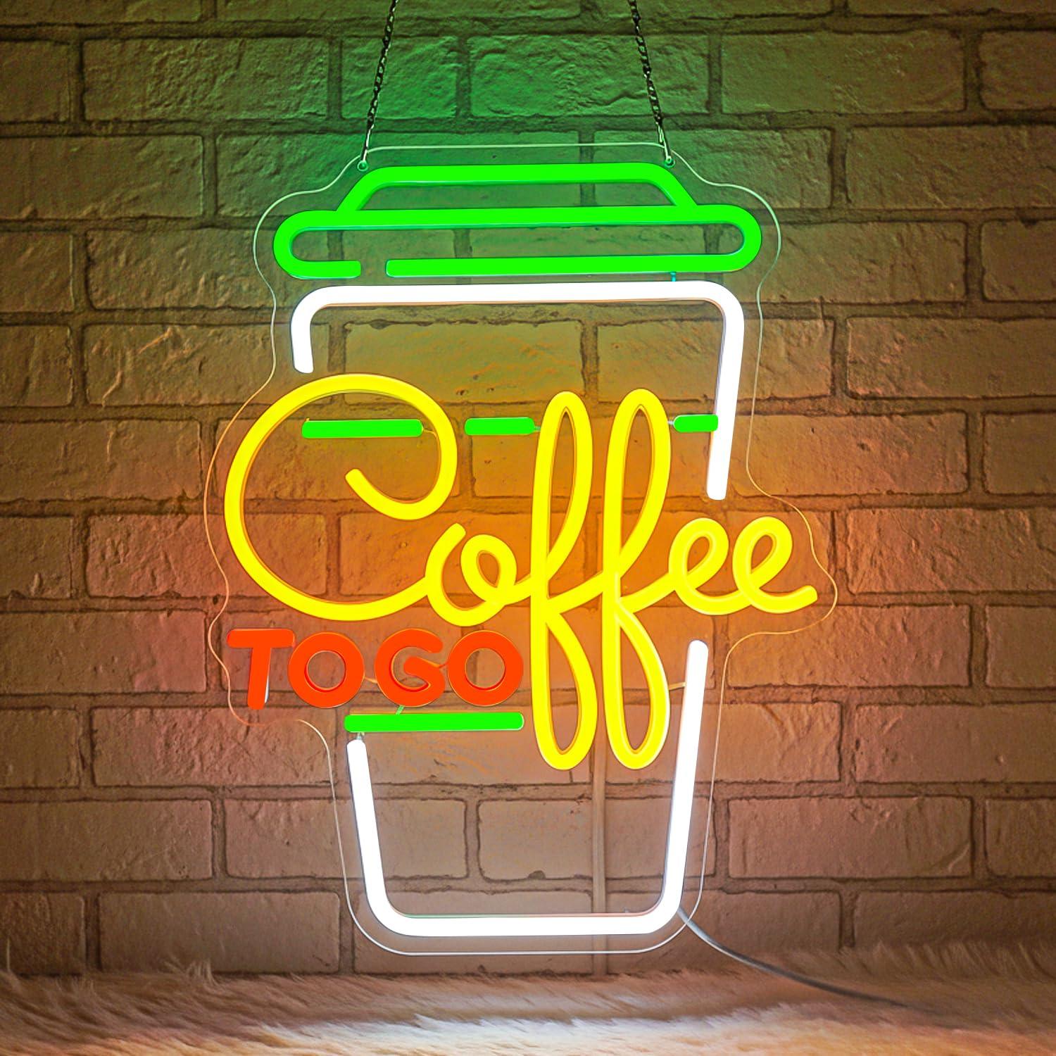Home Bar And Restaurant - Kaffee-Neonschild USB Dimmbare LED-Leuchten für Kaffee-Station,