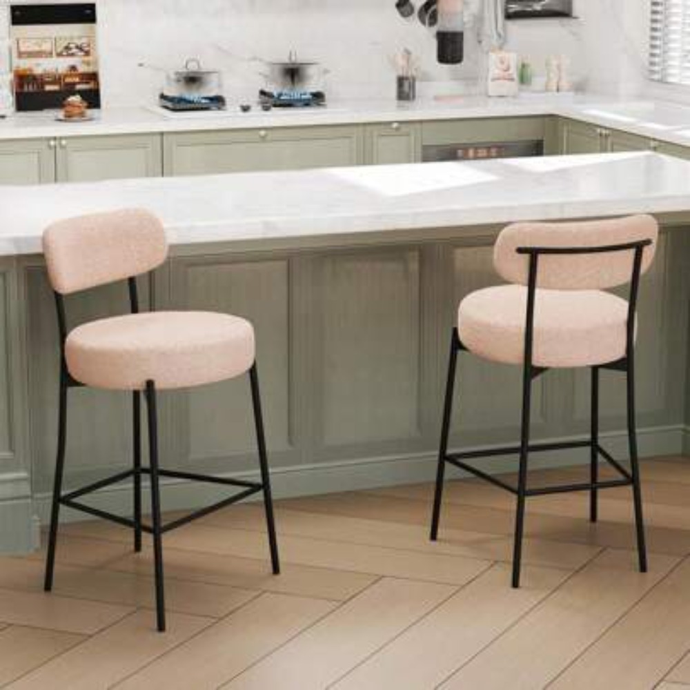 Beige Barhocker-Set mit 2 Stüh – Home Bar Set Bewertung und Preis