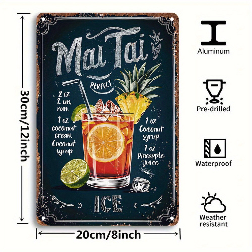 1 Stück Vintage Mai Tai Rezept – Home Bar Lounge Bewertung und Preis