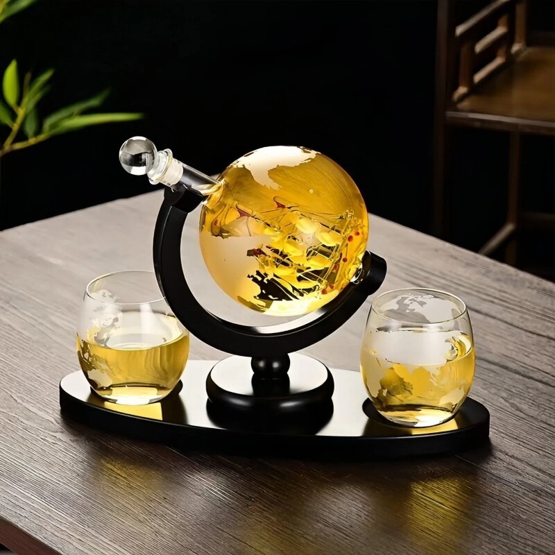 Dekoratives Globus-Weindekante – Home Bar Set Bewertung und Preis
